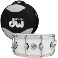 DW Drums DW Design Series 14" x 6" Snare Drum weißer Glanz & Koffer