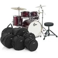 Gretsch drums Gretsch Energy 22"-Schlagzeug mit Hardware Becken & Taschen Wine Red