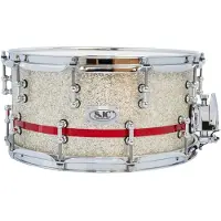 SJC Custom Drums SJC Drums 14 x 7" Custom Snare Silver& Rotes Glitter