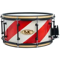 SJC Custom Drums SJC Drums 14 x 7" Custom Snare Rot & Weiß Barbershop