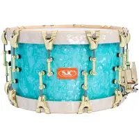 SJC Custom Drums SJC Drums 14 x 8" Custom Snare Aqua& Aged White Pearl