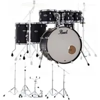 Pearl Decade Ahorn 22 7-teiliges Schlagzeug mit Hardware Satin Slate Black