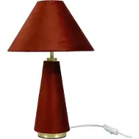Relaxdays Tischlampe, Samtschirm & Metallfuß, E14, HD: 47 x 30 cm, Nachttischlampe mit Kabel, Schlafzimmer, aprikot/gold