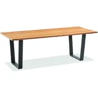 Niehoff - Teak-Gartentisch Noah - Aluminium 220 x 95 cm Teak gebürstet Trapezkufe