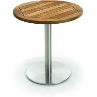 Niehoff - Runder Garten-Bistrotisch - Teak Teak geölt Edelstahl gebürstet Durchmesser: 70 cm
