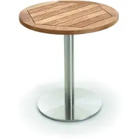 Niehoff - Runder Garten-Bistrotisch - Teak Teak recycelt Edelstahl gebürstet Durchmesser: 95 cm