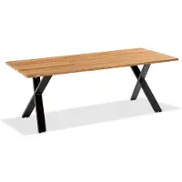 Niehoff Noah Tisch Aluminium X-Gestell Anthrazit/Teak