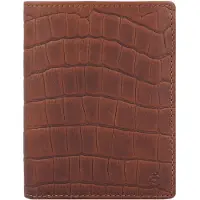 Esquire Leder Geldbörse Dallas Croco Portrait Wallet Brown braun