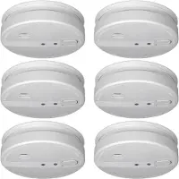 Elro 6er Set Rauchmelder vernetzbar, 230V mit wechselbarer Backup-Batterie, Ø 12,5cm