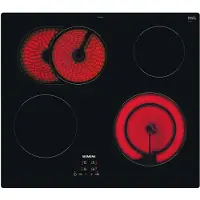 Siemens iQ300 ET61RBNA1E, Schwarz, Integriert, 60 cm, Keramik, Glaskeramik, 4 Zone(n)