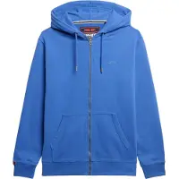 Superdry für Herren. M2014128A Sweatshirt mit Kapuze, Reißverschluss und blauem Logo (S), Lässig, Baumwolle