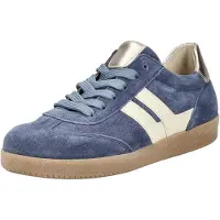 Gabor Velour denim panna puder sportlicher Schnürer Blau in Gr. 44
