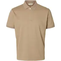 Selected Poloshirt "SLHFAVE ZIP SS POLO NOOS" Baumwollmischung, regular fit