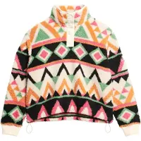 Superdry für Damen. W2012348A Mehrfarbiger Pullover mit Bäckerkragen (XL), Lässig, Polyester, Langarm