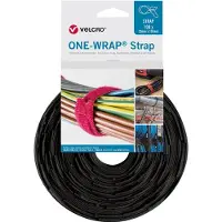 Velcro One Wrap Strap 20mm x 330mm, 100 Stück, schwarz