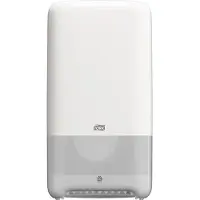 Tork Doppelrollenspender für Midi Toilettenpapier, T6, Robuster Toilettenpapierspender mit automatischem Rollenwechsel, Maße (H x B x L): 34,4 x 14 x 18,4 cm, Farbe: weiß