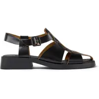 Camper für Damen. K201489-001 Dana Ledersandalen schwarz (39), 1 bis 3 cm, Schnalle, Lässig