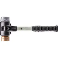 HALDER SIMPLEX Schonhammer Ø 40 mm Kupfer / Weichmetall mit verstärkem Tempergussgehäuse und Fiberglasstiel