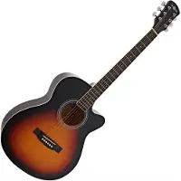 Gear4Music Single-Cutaway-Akustikgitarre von Sunburst