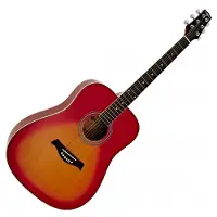 Gear4Music Dreadnought-Akustikgitarre von Cherry Sunburst