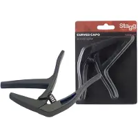 Stagg gebogenen Trigger Capo für akustische und elektrische Gitarre schwarz