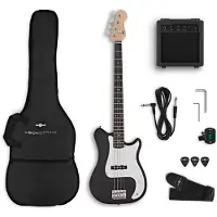 Gear4Music VISIONSTRING E-Bass – Paket Schwarz