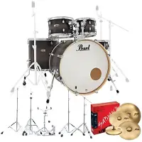 Pearl Decade Maple Pro-Drumset mit Sabian XSR-Becken Satin Black Burst