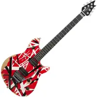 Evh - Limited Edition Wolfgang Special Striped-Serie Rot schwarz und Weiß gealtert