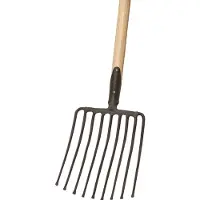 Ideal Idealspaten Steingabel 9 Zinken schwarz Federdülle, mit Stiel