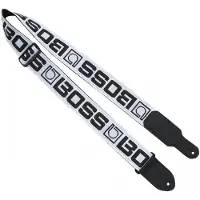 BOSS BSM-20-WB Gitarrengurt mit Monogramm-Logo Weiß mit schwarzem Logo