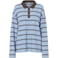Pieces Langarm-Poloshirt in Cashmere Blue | Gr.: S