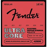 Fender 4250 Ultracore-Gitarrensaiten vernickelter Stahl Bullet End 4250R Saitenstärke .010-.046 (6)