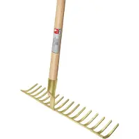 Idealspaten-bredt Strassenrechen 14 Zinken Arbeitsbreite 455 mm mit Stiel