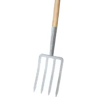 Ideal Idealspaten Spatengabel silber 4 Zinken, T-Stiel Import