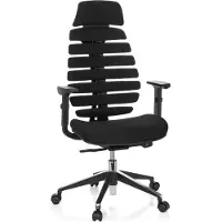 Hjh OFFICE ERGO LINE II PRO | Stoff - Profi Bürostuhl Schwarz