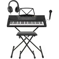 Gear4Music MK-1000 Tragbares Keyboard mit 54 Tasten von Ständerpaket