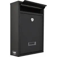 AWTOOLS Schwarzer Briefkasten 31, 215 x 320 x 85 mm