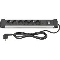 Fortis Steckdosenleiste 6-fach H05VV-F3G1,5 1,6m Aluminium