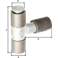 Magni Alberts 411572 Anschweissband um 40 mm verstellbar Stahl, mit verzinktem Bolzen und Gewindemitte