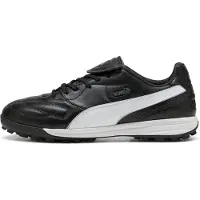 Puma KING LIGA TT Fußballschuh für Kunstrasen, Größe 4, Schwarz-Silber-Weiß
