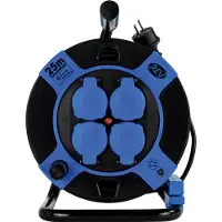 REV 0010105812, 25 m, Draußen, IP44, 1,5 mm², Schwarz, Blau, 4 AC-Ausgänge