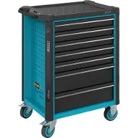 Hazet Assistent, 7 Regale, Stahl, Schwarz, Blau, 25 kg, 4 Rad/Räder, 518 mm