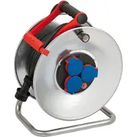 Brennenstuhl Kabeltrommel Garant S IP44, Durchmesser 290mm, Stahlblech, ölbeständiges Kabel, 25m