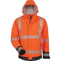 Elysee Melvin Winter Softshelljacke mit Kapuze - Warnorange/schwarz 107 S