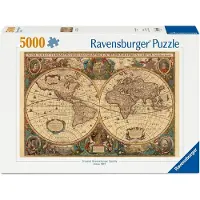 Ravensburger Erwachsenenpuzzle 5000 Teile - Historische Weltkarte, Henricus Hondius 1630