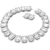 Swarovski Millenia necklace Oversized crystals Octagon cut White Rodium topcoat Metal No Gemstone