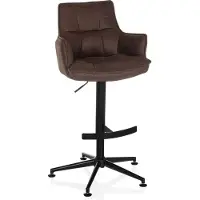 Hjh LIVING Barhocker höhenverstellbar, Hocker mit Lehne SOLAO Life HIGH Stoff, d