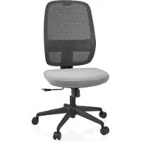Hjh OFFICE Profi Bürostuhl Minoro B Ergonomischer Schreibtischstuhl ohne Armlehnen Stoff / Netzstoff Grau Drehstuhl für Büro, Zuhause