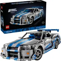 LEGO Technic 2 Fast 2 Furious Nissan Skyline GT-R R34 Automodell-Bauset für Erwachsene - mit Driftfunktion, Lenkung, Federung und 6-Zylinder-Motor - Sammlergeschenk für Fans - 42210