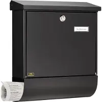 Burg wachter Postkasse Burg Wächter VARIO 8672 S Stålplade Sort Nøglelås